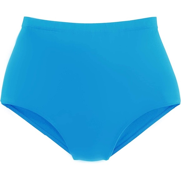 High Waisted Swimsuit Bikini Bottoms Tummy Control XL Blue - Picture 9 of 10